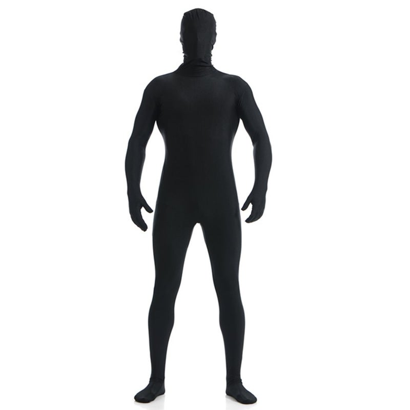 DreamHigh DH Men's Polyester Spandex Full Body Halloween Costume Zentai Suit (Black, L) - Image 1